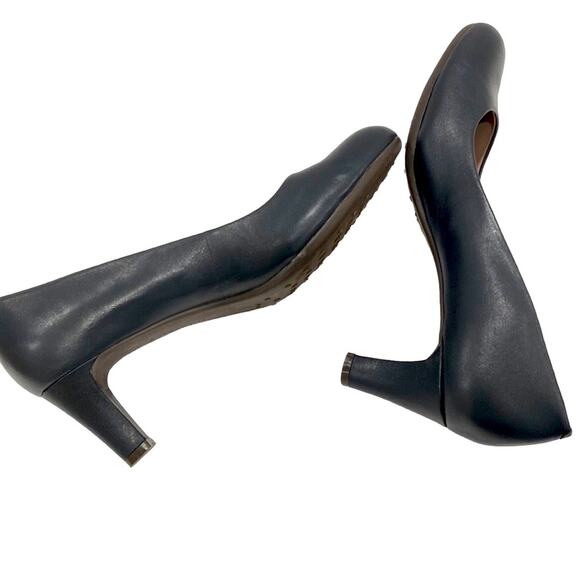 EASY SPIRIT Pumps 9 Narrow 9N Low Heel Anti-Gravity Comfort Neoma Navy Leather - Picture 1 of 16